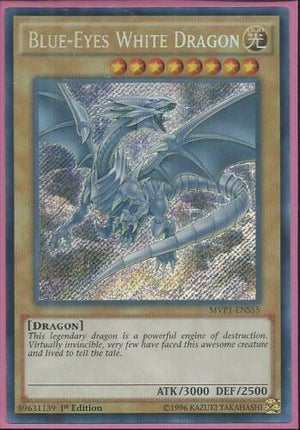 Yugioh Card - Blue-Eyes White Dragon *Secret Rare* MVP1-ENS55 (NM)