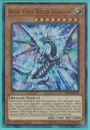 Yugioh Card - Blue-Eyes Solid Dragon *Ultra Rare* LED3-EN002 (NM)