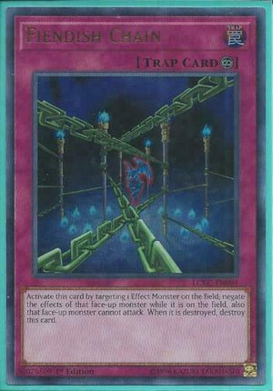 Yugioh Card - Fiendish Chain *Ultra Rare* LCKC-EN095 (NM/M)