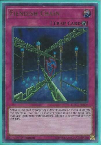 Yugioh Card - Fiendish Chain *Ultra Rare* LCKC-EN095 (NM/M)