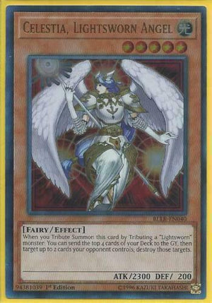Yugioh Card - Celestia, Lightsworn Angel *Ultra Rare* BLLR-EN040 (NM)