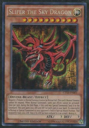 Yugioh Card - Slifer the Sky Dragon *Secret Rare* CT13-EN001 (NM)