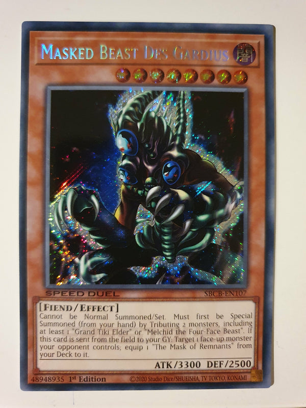 Yugioh - Masked Beast Des Gardius *Secret Rare* SBCB-EN107 (NM/M)