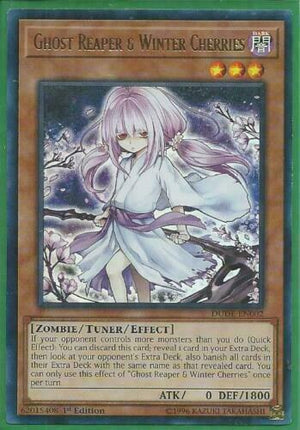 Yugioh Card - Ghost Reaper & Winter Cherries *Ultra Rare* DUDE-EN002 (NM)