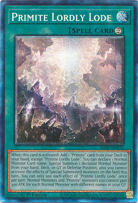 Yugioh - Primite Lordly Lode *Select Rarity* RA05-EN072 (NM)