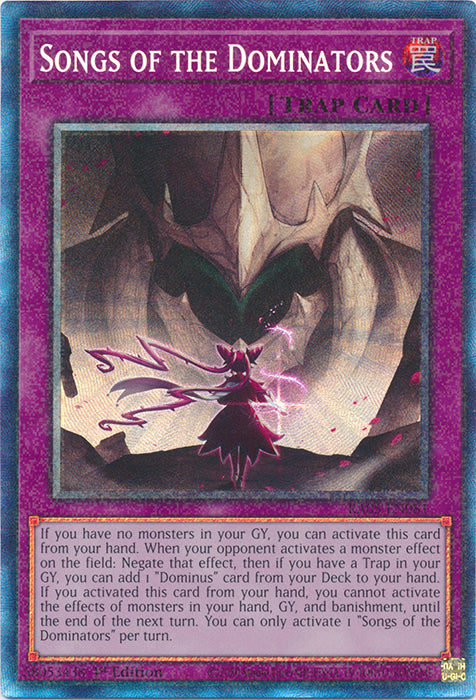 Yugioh - Songs of the Dominators *Select Rarity* RA05-EN081 (NM)