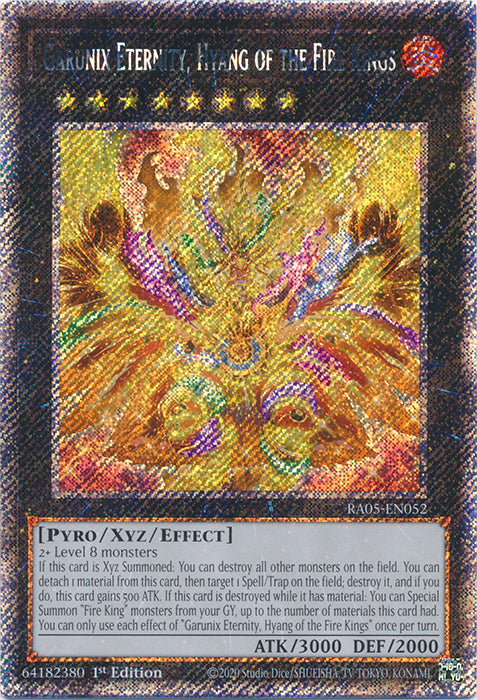 Yugioh - Garunix Eternity, Hyang of the Fire Kings *Select Rarity* RA05-EN052 (NM)
