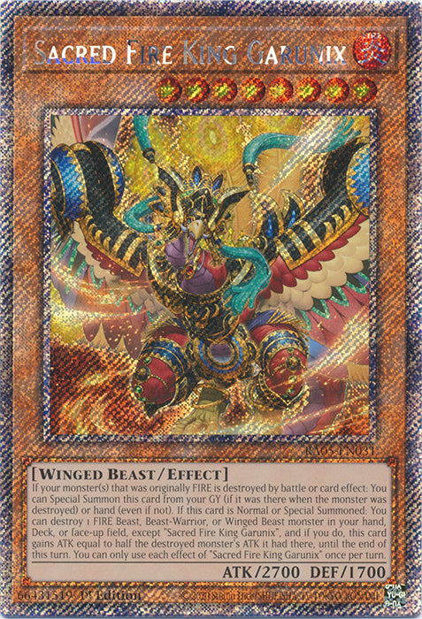 Yugioh - Sacred Fire King Garunix *Select Rarity* RA05-EN031 (NM)