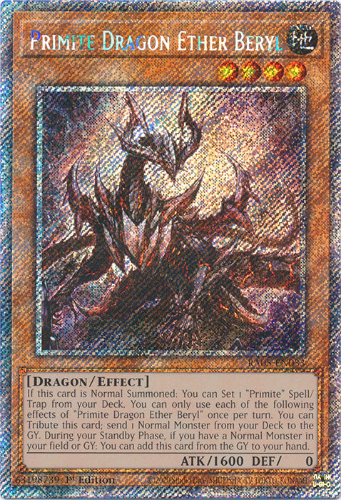 Yugioh - Primite Dragon Ether Beryl *Select Rarity* RA05-EN033 (NM)