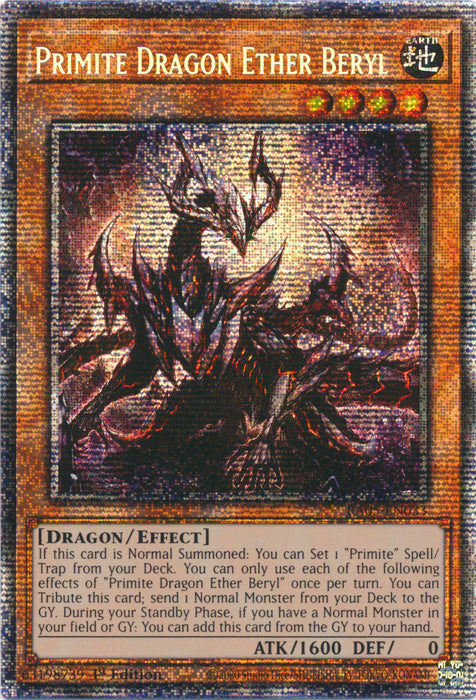 Yugioh - Primite Dragon Ether Beryl *Select Rarity* RA05-EN033 (NM)