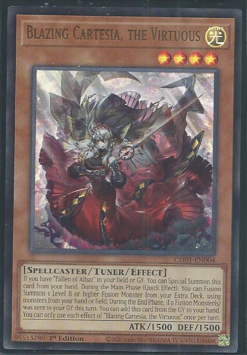 Yugioh - Blazing Cartesia, The Virtuous *Ultra Rare* CH01-EN004 (NM)