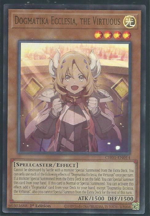 Yugioh - Dogmatika Ecclesia, The Virtuous *Ultra Rare* CH01-EN014 (NM)