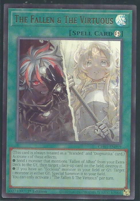 Yugioh - The Fallen & The Virtuous *Ultra Rare* CH01-EN019 (NM)