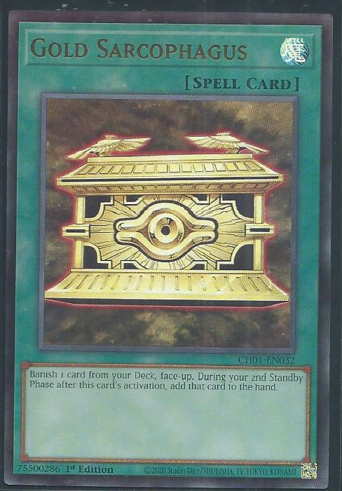 Yugioh - Gold Sarcophagus *Ultra Rare* CH01-EN032 (NM)