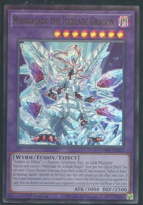 Yugioh - Mirrorjade The Iceblade Dragon *Ultra Rare* CH01-EN042 (NM)
