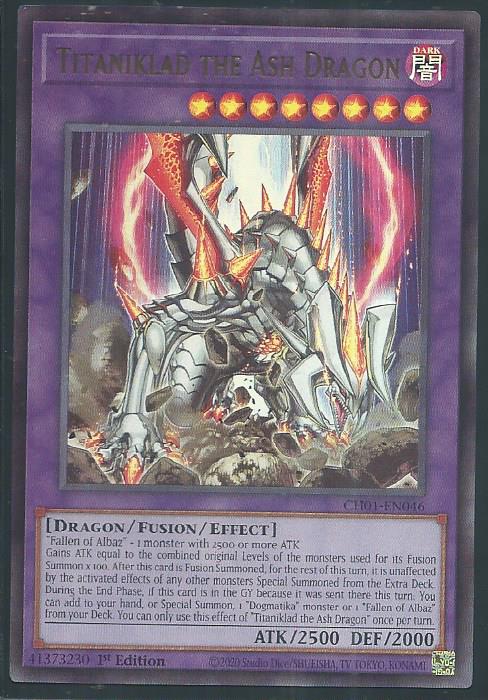 Yugioh - Titaniklad The Ash Dragon *Ultra Rare* CH01-EN046 (NM)