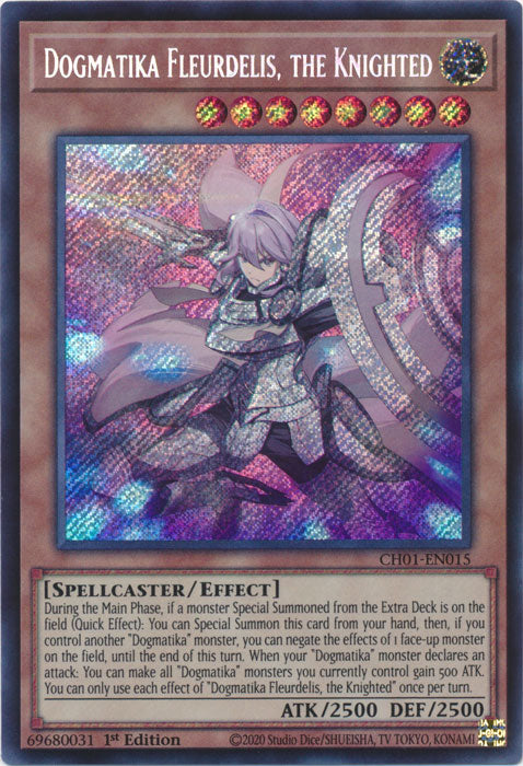 Yugioh - Dogmatika Fleurdelis, The Knighted *Secret Rare* CH01-EN015 (NM)