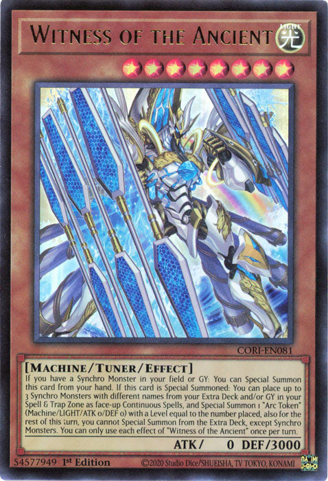 Yugioh - Witness of the Ancient *Ultra Rare* CORI-EN081 (NM)