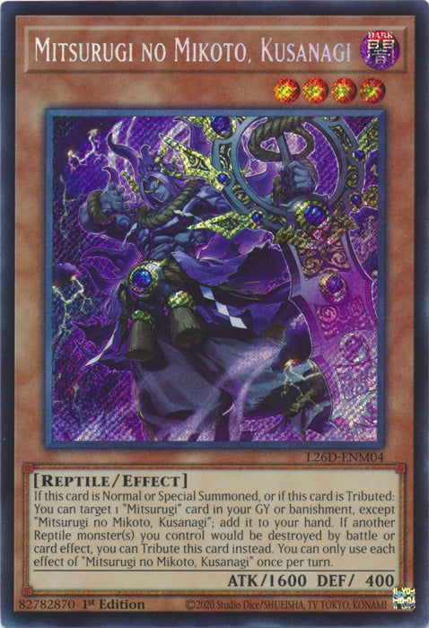 Yugioh - Mitsurugi no Mikoto, Kusanagi *Secret Rare* L26D-ENM04 (NM)