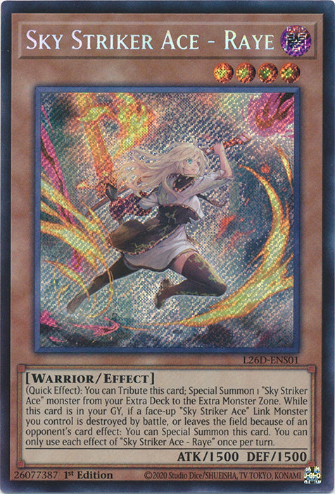 Yugioh - Sky Striker Ace - Raye *Secret Rare* L26D-ENS01 (NM)