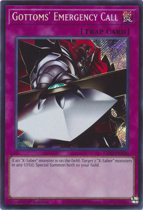 Yugioh - Gottoms' Emergency Call *Secret Rare* L26D-ENX26 (NM)