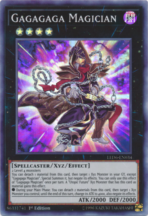 Yugioh - Gagagaga Magician *Super Rare* LED6-EN034 (NM)