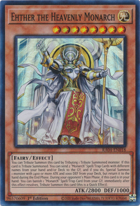Yugioh - Ehther the Heavenly Monarch *Select Rarity* RA04-EN018 (NM)