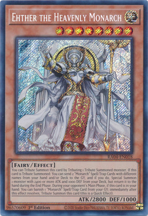 Yugioh - Ehther the Heavenly Monarch *Select Rarity* RA04-EN018 (NM)