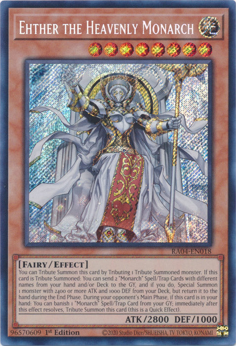 Yugioh - Ehther the Heavenly Monarch *Select Rarity* RA04-EN018 (NM)