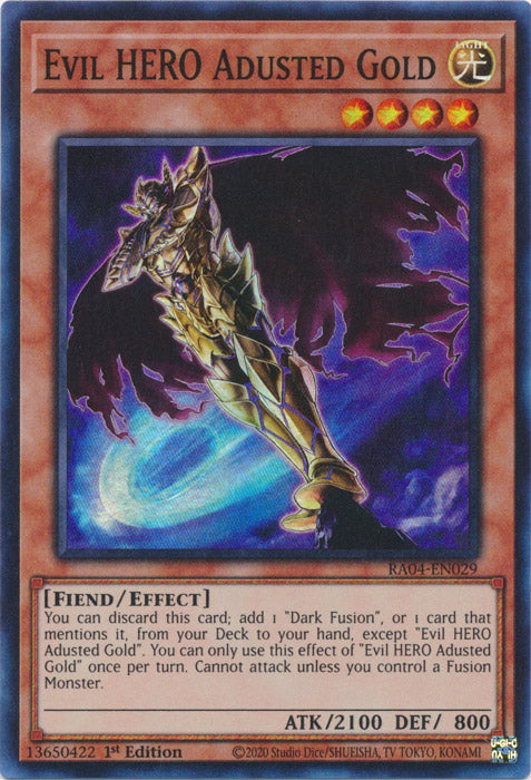 Yugioh - Evil HERO Adusted Gold *Select Rarity* RA04-EN029 (NM)