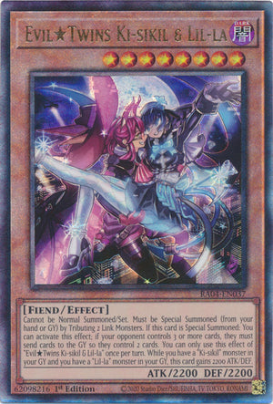 Yugioh - Evil☆Twins Ki-sikil & Lil-la *Select Rarity* RA04-EN037 (NM)