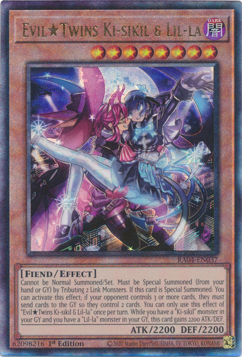 Yugioh - Evil☆Twins Ki-sikil & Lil-la *Select Rarity* RA04-EN037 (NM)
