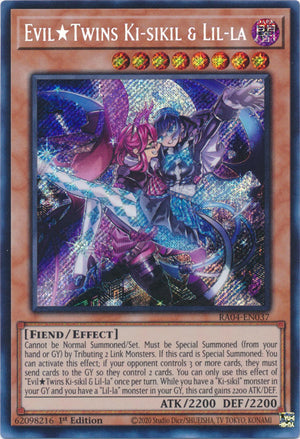 Yugioh - Evil☆Twins Ki-sikil & Lil-la *Select Rarity* RA04-EN037 (NM)