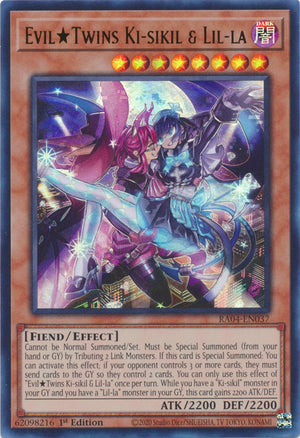 Yugioh - Evil☆Twins Ki-sikil & Lil-la *Select Rarity* RA04-EN037 (NM)