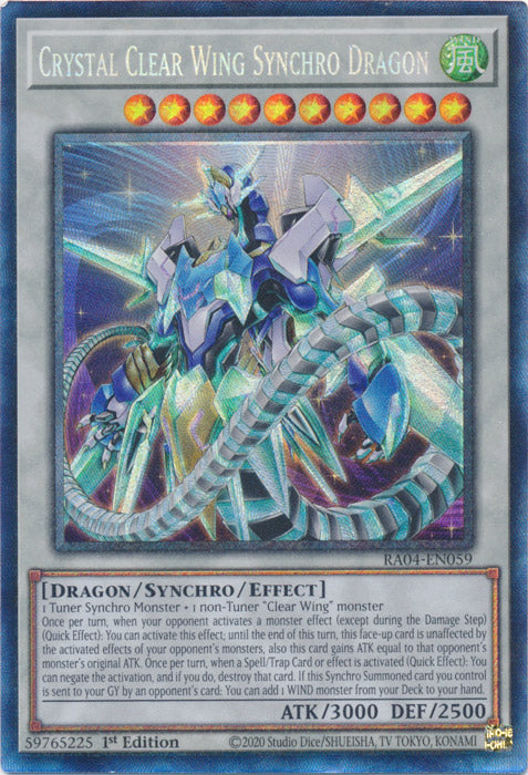 Yugioh - Crystal Clear Wing Synchro Dragon *Select Rarity* RA04-EN059 (NM)