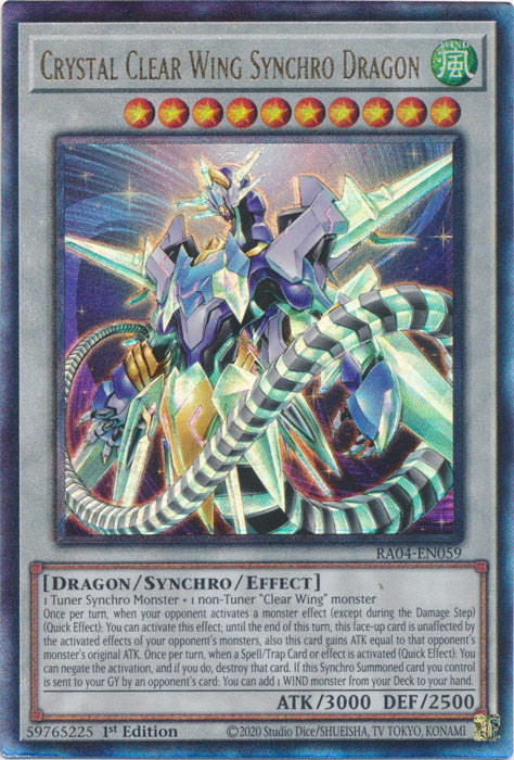 Yugioh - Crystal Clear Wing Synchro Dragon *Select Rarity* RA04-EN059 (NM)