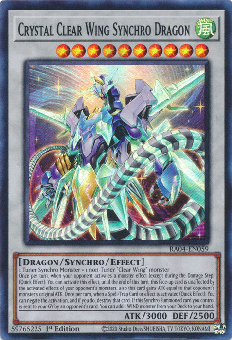 Yugioh - Crystal Clear Wing Synchro Dragon *Select Rarity* RA04-EN059 (NM)