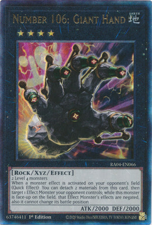 Yugioh -	Number 106: Giant Hand *Select Rarity* RA04-EN066 (NM)