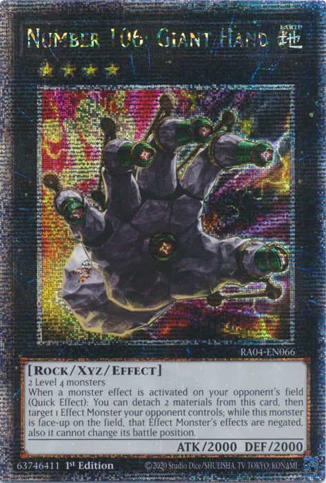Yugioh -	Number 106: Giant Hand *Select Rarity* RA04-EN066 (NM)