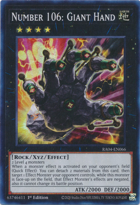 Yugioh -	Number 106: Giant Hand *Select Rarity* RA04-EN066 (NM)