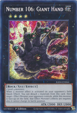 Yugioh -	Number 106: Giant Hand *Select Rarity* RA04-EN066 (NM)