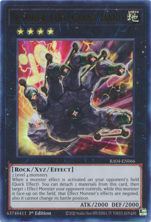 Yugioh -	Number 106: Giant Hand *Select Rarity* RA04-EN066 (NM)