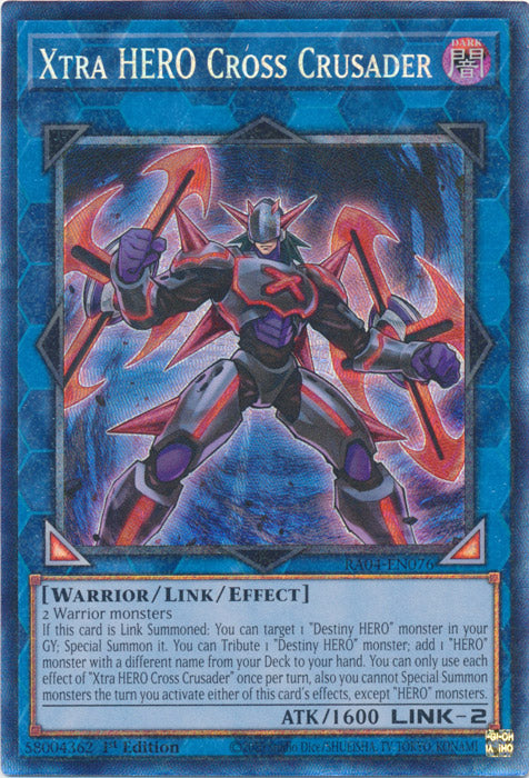 Yugioh - Xtra HERO Cross Crusader *Select Rarity* RA04-EN076 (NM)