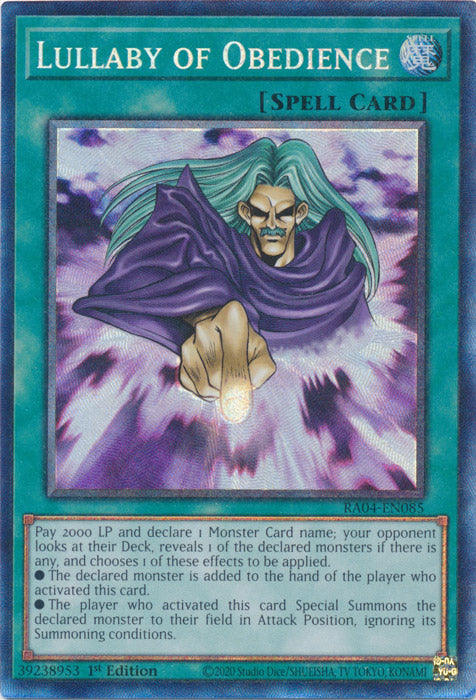 Yugioh -	Lullaby of Obedience *Select Rarity* RA04-EN085 (NM)