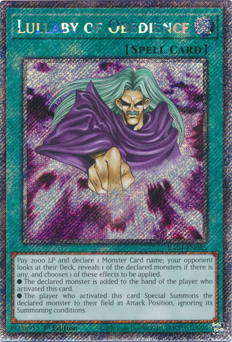 Yugioh -	Lullaby of Obedience *Select Rarity* RA04-EN085 (NM)