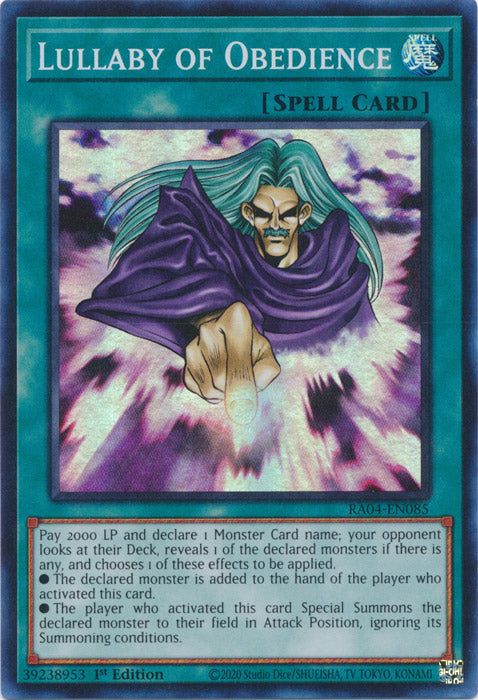 Yugioh -	Lullaby of Obedience *Select Rarity* RA04-EN085 (NM)