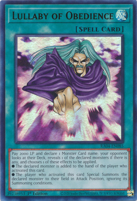 Yugioh -	Lullaby of Obedience *Select Rarity* RA04-EN085 (NM)