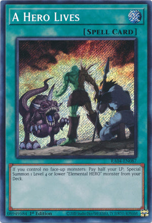 Yugioh -	A Hero Lives *Select Rarity* RA04-EN087 (NM)
