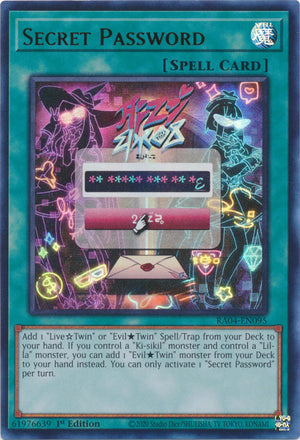 Yugioh -	Secret Password *Select Rarity* RA04-EN095 (NM)