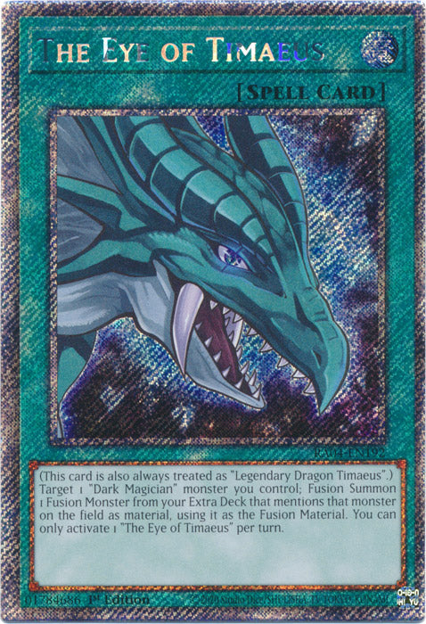 Yugioh - The Eye of Timaeus *Platinum Secret Rare* RA04-EN192 (NM)